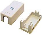 BASEBOARD C5E 1POS FOR RJ45 KEYSTONJACK WHT 