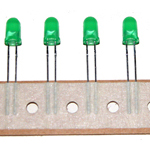 LED 5MM GREEN CLEAR STD ON TAPE