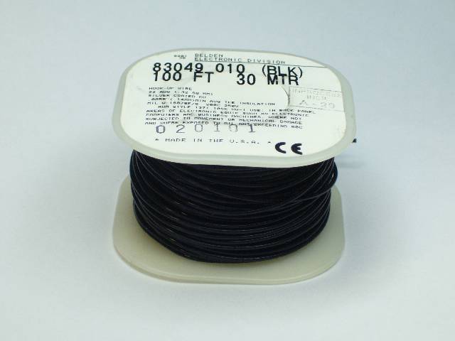 WIRE HOOK UP 22AWG STR TEFLON BLK 100'