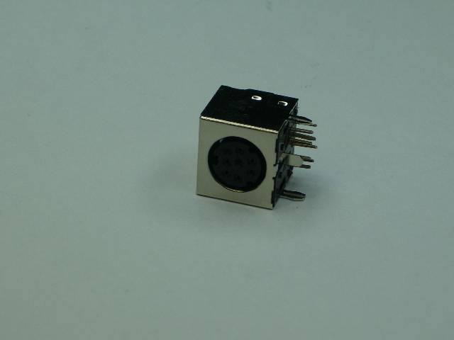 CONN DIN JACK 8P PCRA FULLY SHIELD