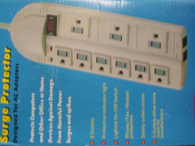 POWER BAR 9 OUTLETS WITH SURGE PROTECTOR 6FT