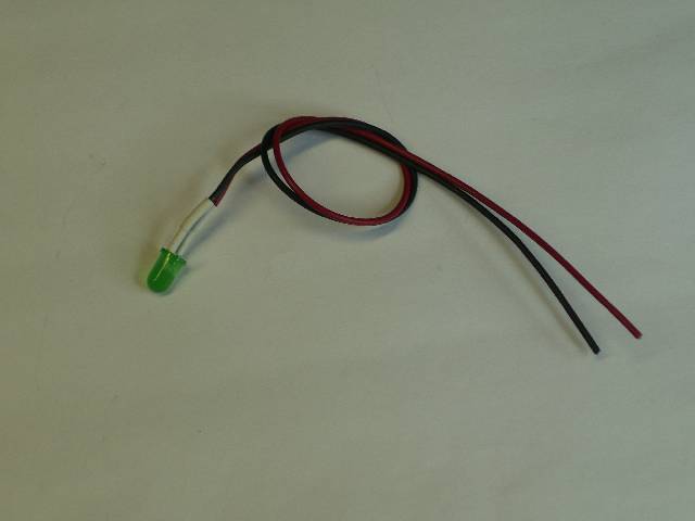 LED 5MM GRN DIFF W/WIRE 8" LONG