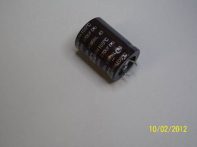 CAP LYT RDL 270UF 400V 30X42MM 12LS 20% 105C SNAP 